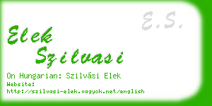 elek szilvasi business card